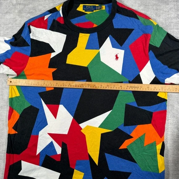 Polo Ralph Lauren Shirt Mens XL Multicolor Geometric Abstract Classic Fit - Picture 8 of 9
